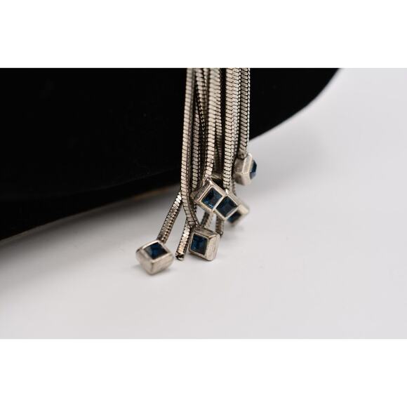 Richard Chain X JewelMint Lariat Necklace Blue Crystal Chunky Rope Chain BinR - Picture 4 of 12